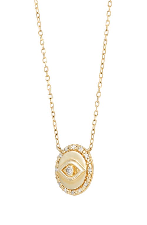 Frankie & Zoe Diamond Evil Eye Necklace In Gold