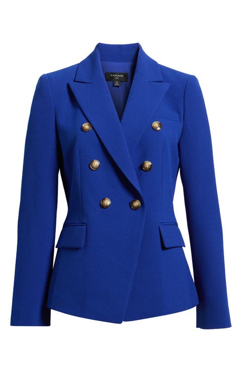 Crepe Double Breasted Blazer