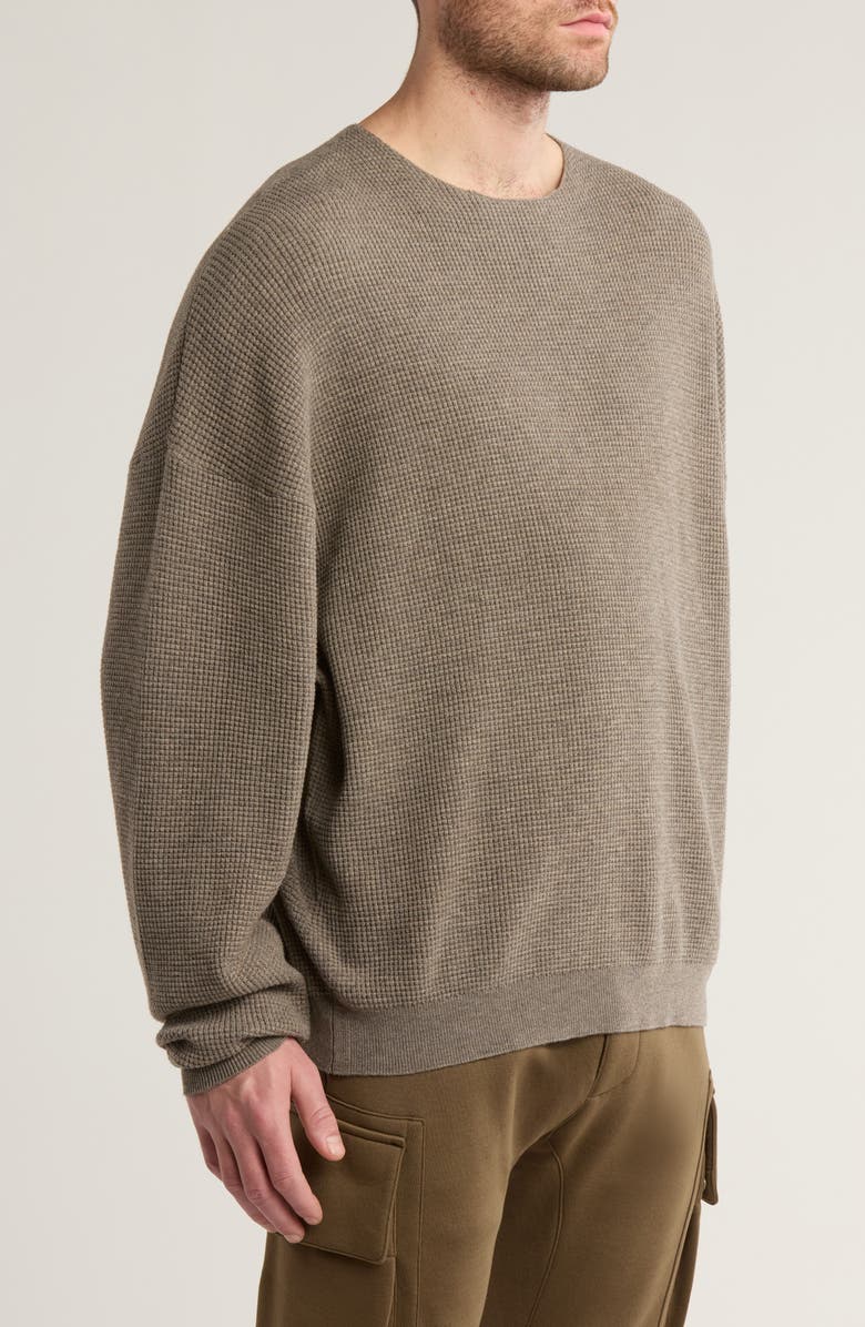 Fear of God Essentials Oversize Waffle Crewneck Sweater, Alternate, color,