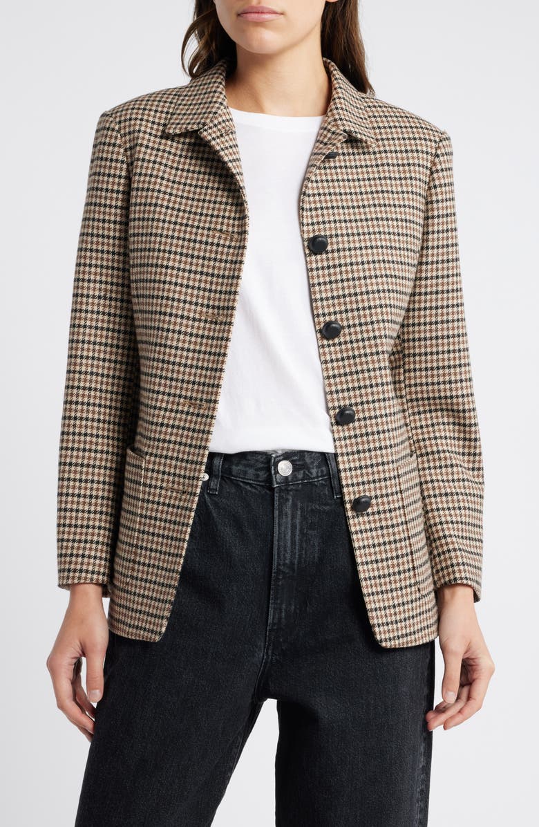 rag & bone Drew Houndstooth Blazer, Main, color, Tan Multi