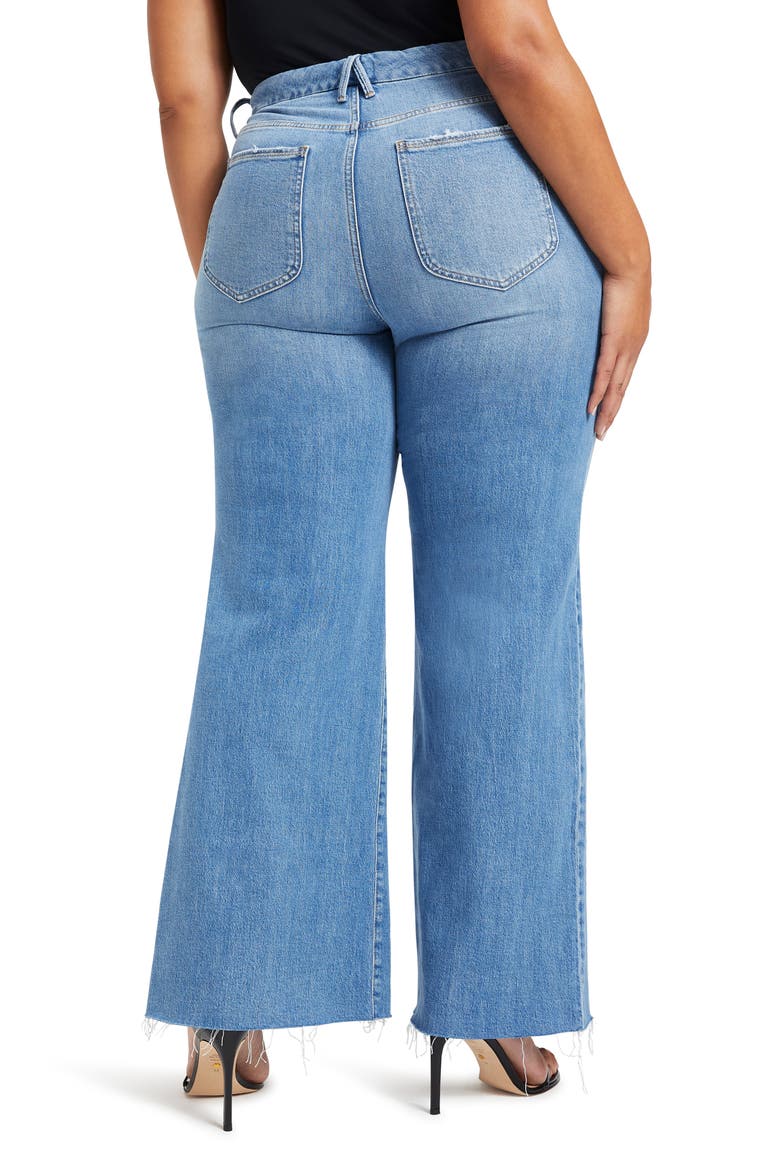 Good Waist Palazzo Jeans, Alternate, color, INDIGO030