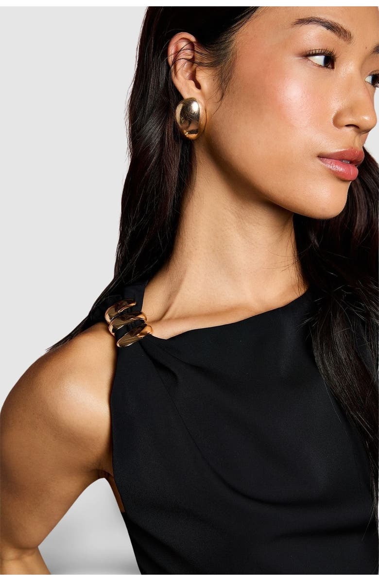 Coast Ruched Side Split Maxi Dress, Alternate, color, Black