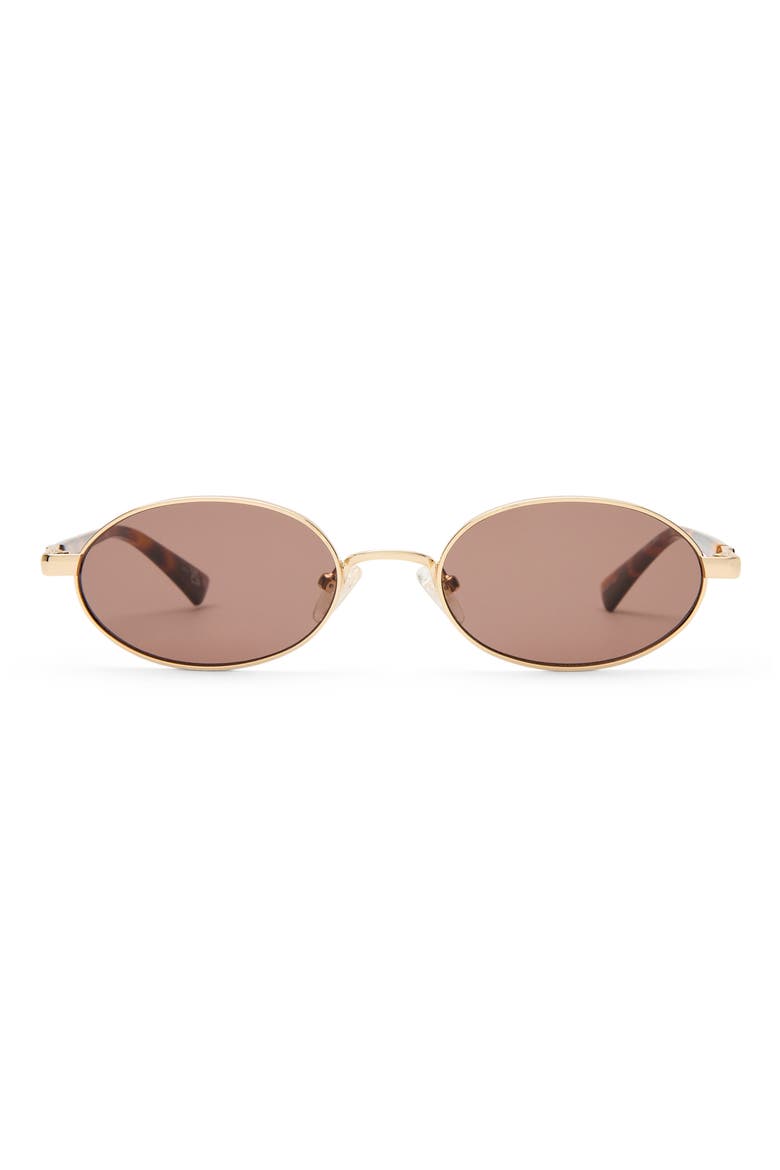 55mm Icicle Oval Sunglasses, Main, color, BRIGHT GOLD / SMOKEY BROWN