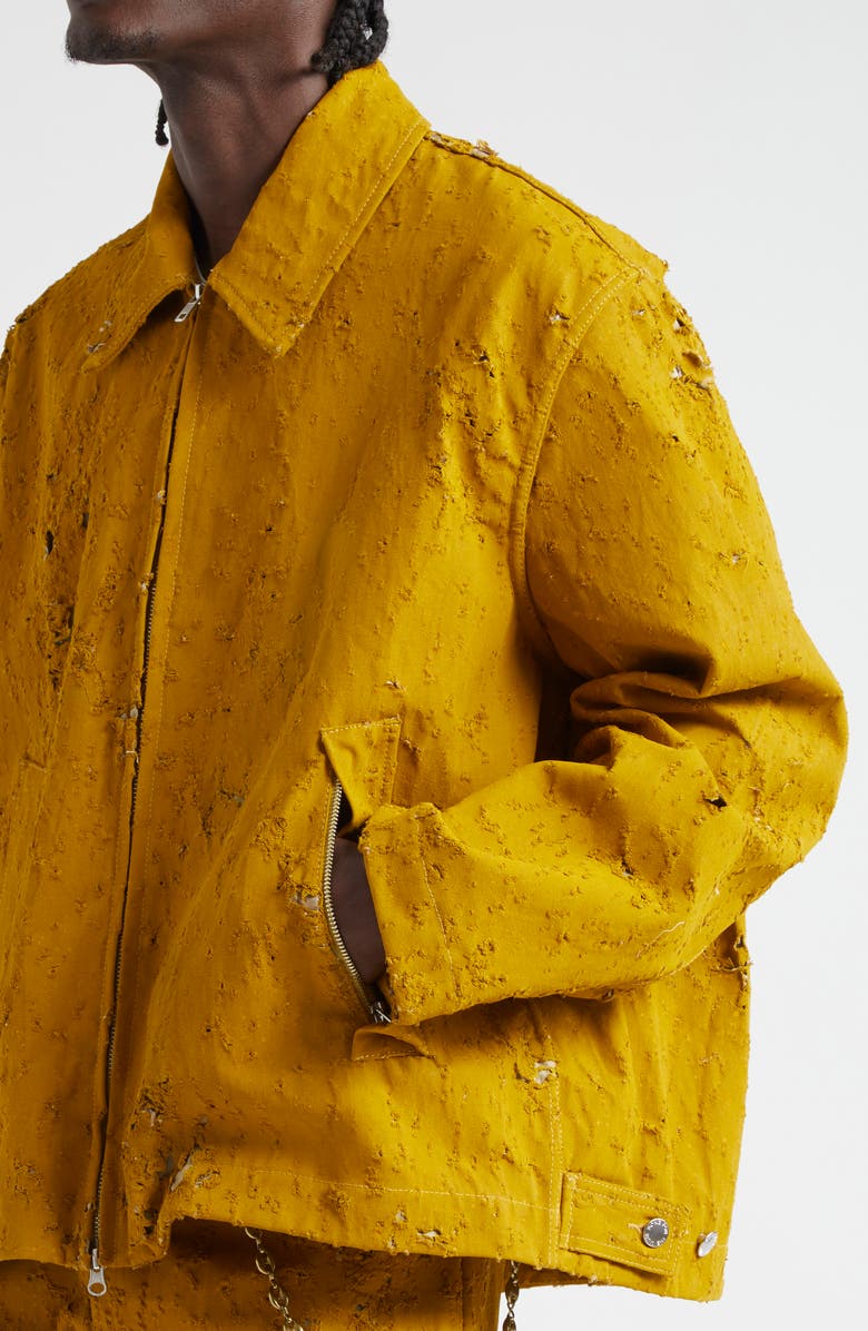 SONG FOR THE MUTE Distressed Cotton Twill Jacket, Alternate, color,