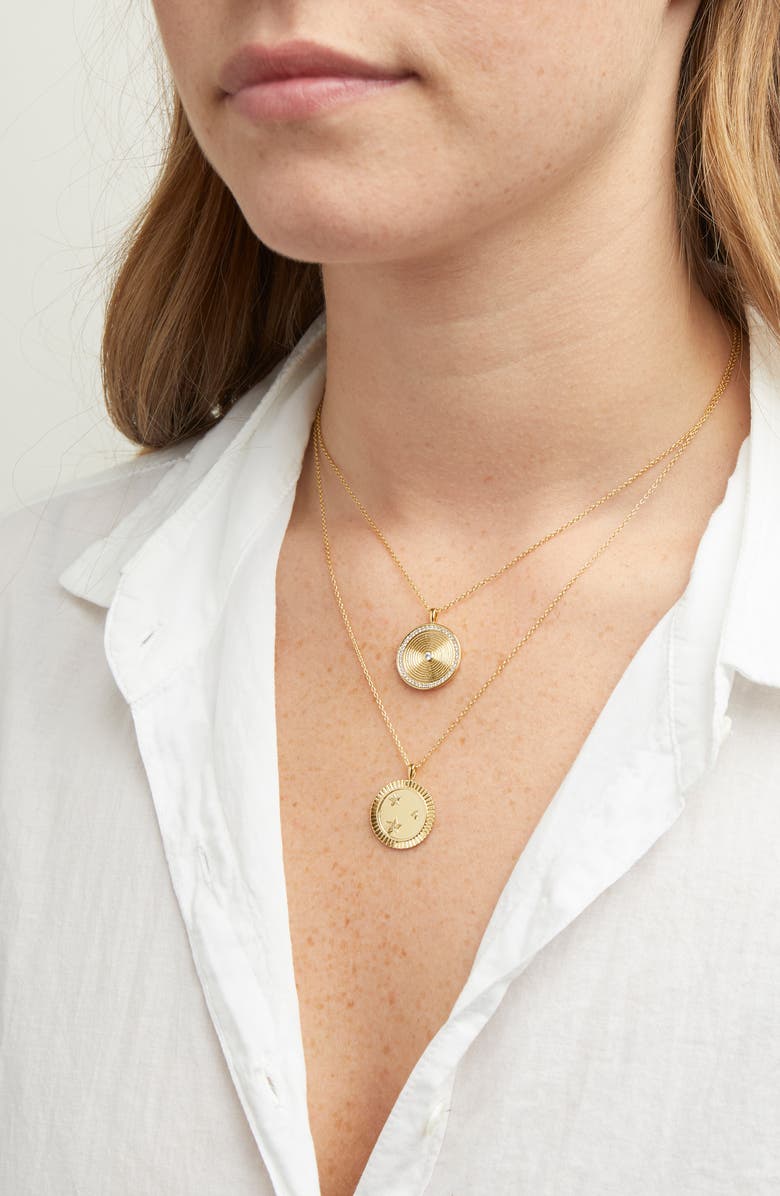 gorjana Shimmer Coin Pendant Necklace, Alternate, color,