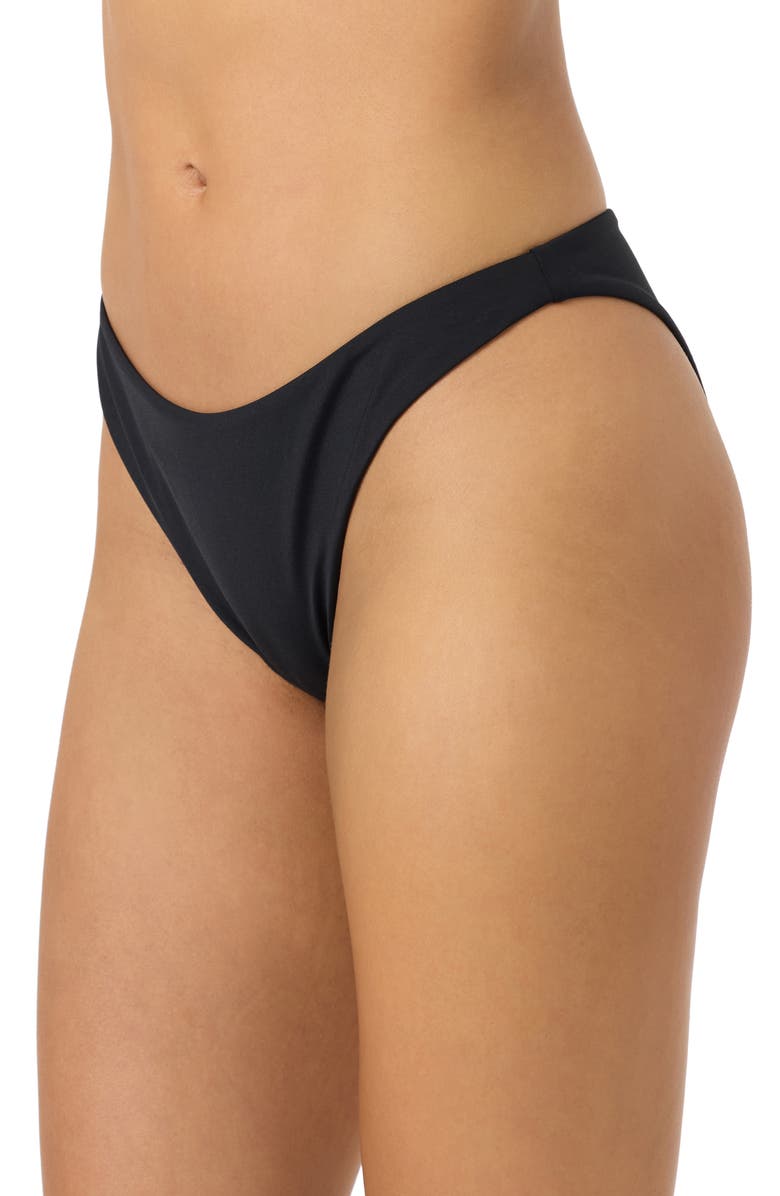 O'Neill Flamenco Saltwater Solids Bikini Bottoms, Alternate, color, Black