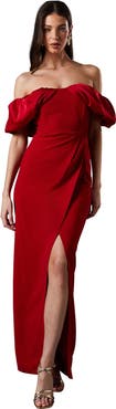 Coast Volume Sleeve Corset Column Maxi Dress