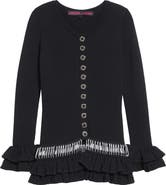 Chopova Lowena Ruffle Carabiner Cardigan