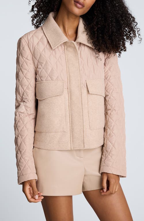 Kenneth Cole Quilted Patch Pocket Jacket In Neutral
