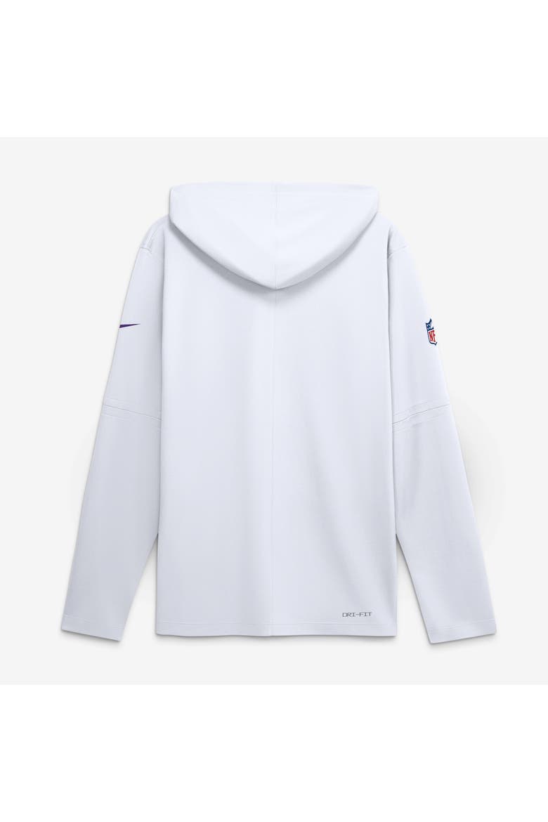 Men's Nike White Minnesota Vikings Sideline Game On Lightweight Long Sleeve Hooded Dri-FIT Top, Alternate, color, White