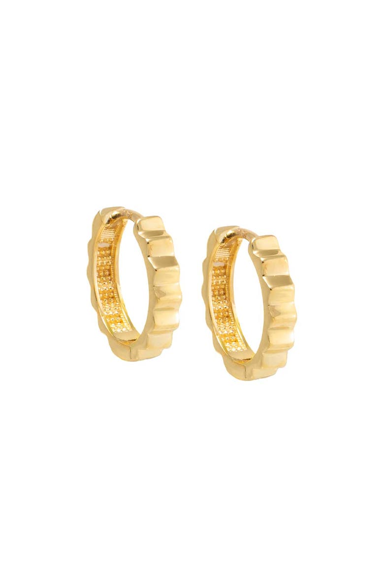 BY ADINA EDEN Solid Indented Thin Huggie Earring 14K, Main, color, 14K Gold
