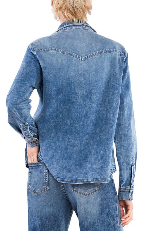 Hint Of Blu The Latest Scoop Denim Shirt Jacket In Blue