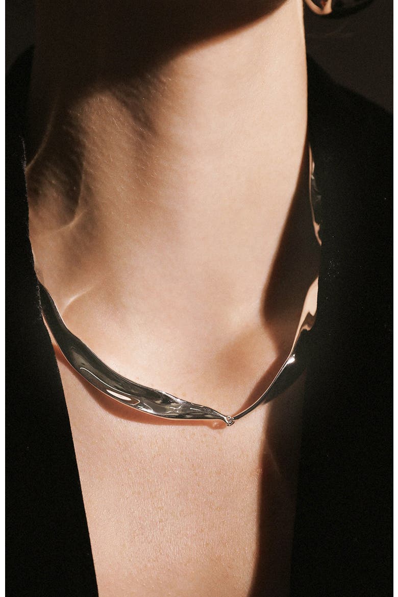 Ripple Necklace, Alternate, color, Silver