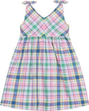Hope & Henry Girls' Organic Eyelet Bow Shoulder Dress, Kids