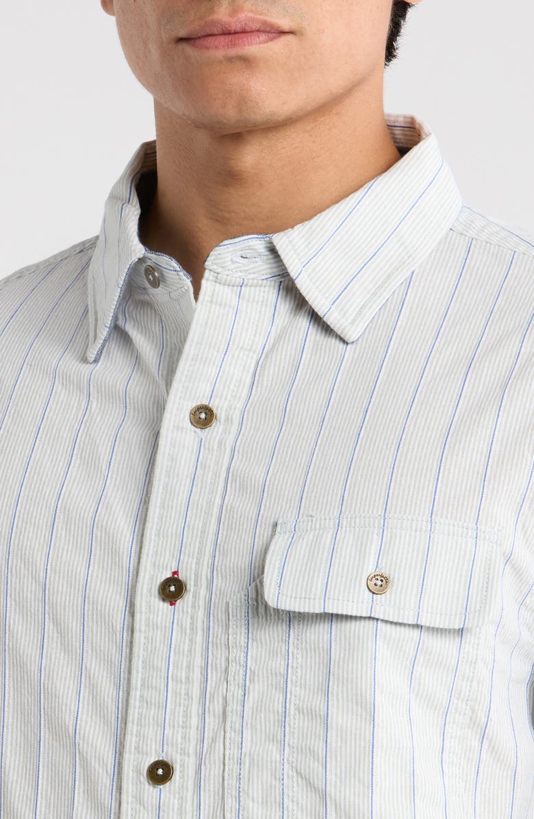 Imperfects Tradesman Stripe Cotton Chambray Button-Up Shirt, Alternate, color, Mineral Stripe