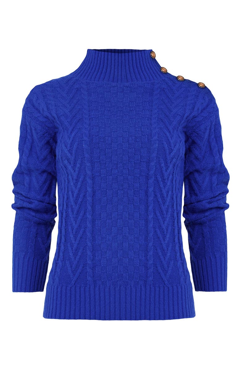 Joe Browns Turtleneck Cable Sweater, Alternate, color, Cobalt Blue