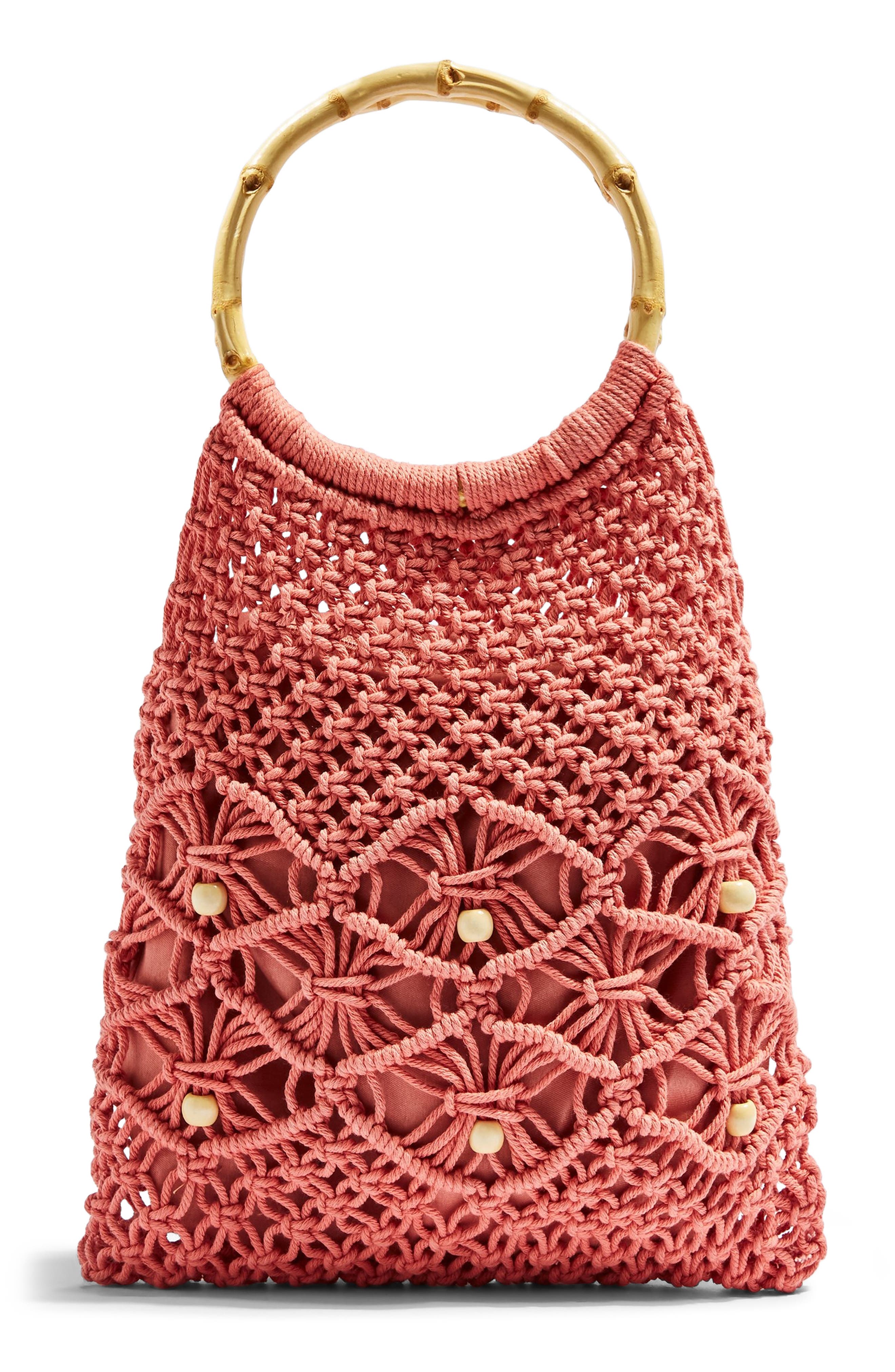 Topshop Sami String Macramé Tote, Main, color, 