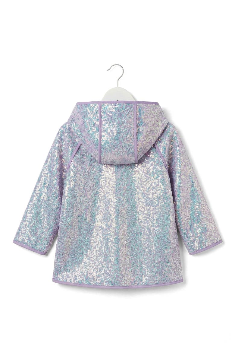 Kids' Kyla Sequin Hooded Rain Jacket, Alternate, color, VIOLET