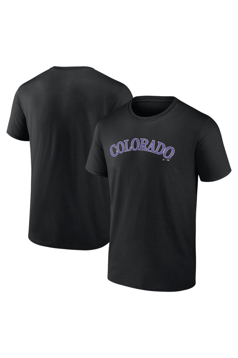Men's Logo Athletic Black Colorado Rockies Wordmark T-Shirt, Main, color, Black