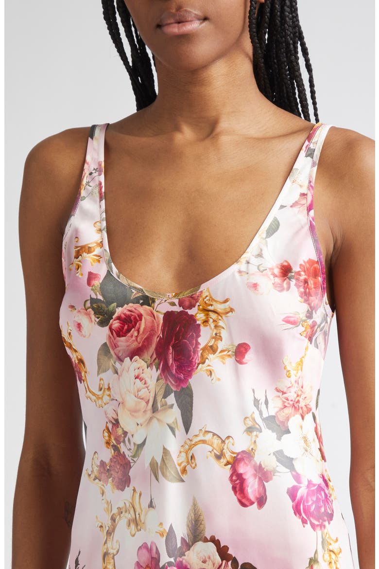 Akiya Floral Satin Maxi Dress, Alternate, color, PINK MULTI ROCOCO
