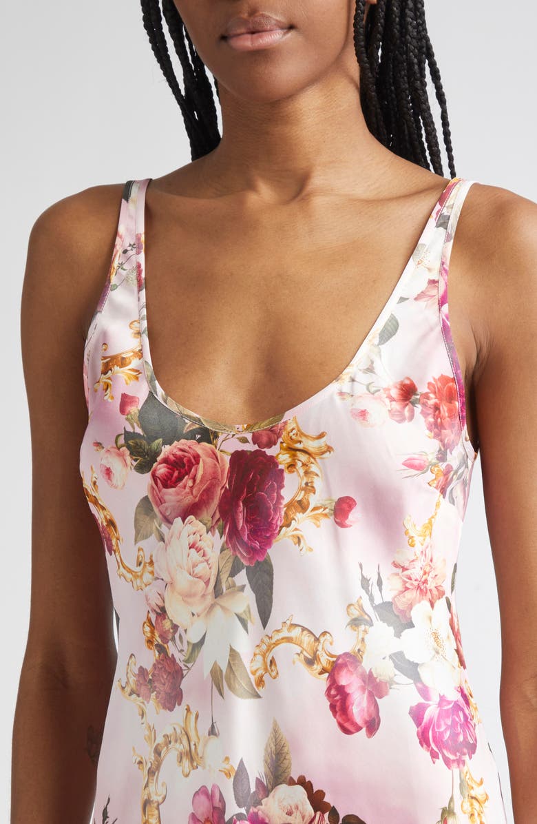 L'AGENCE Akiya Floral Satin Maxi Dress, Alternate, color,