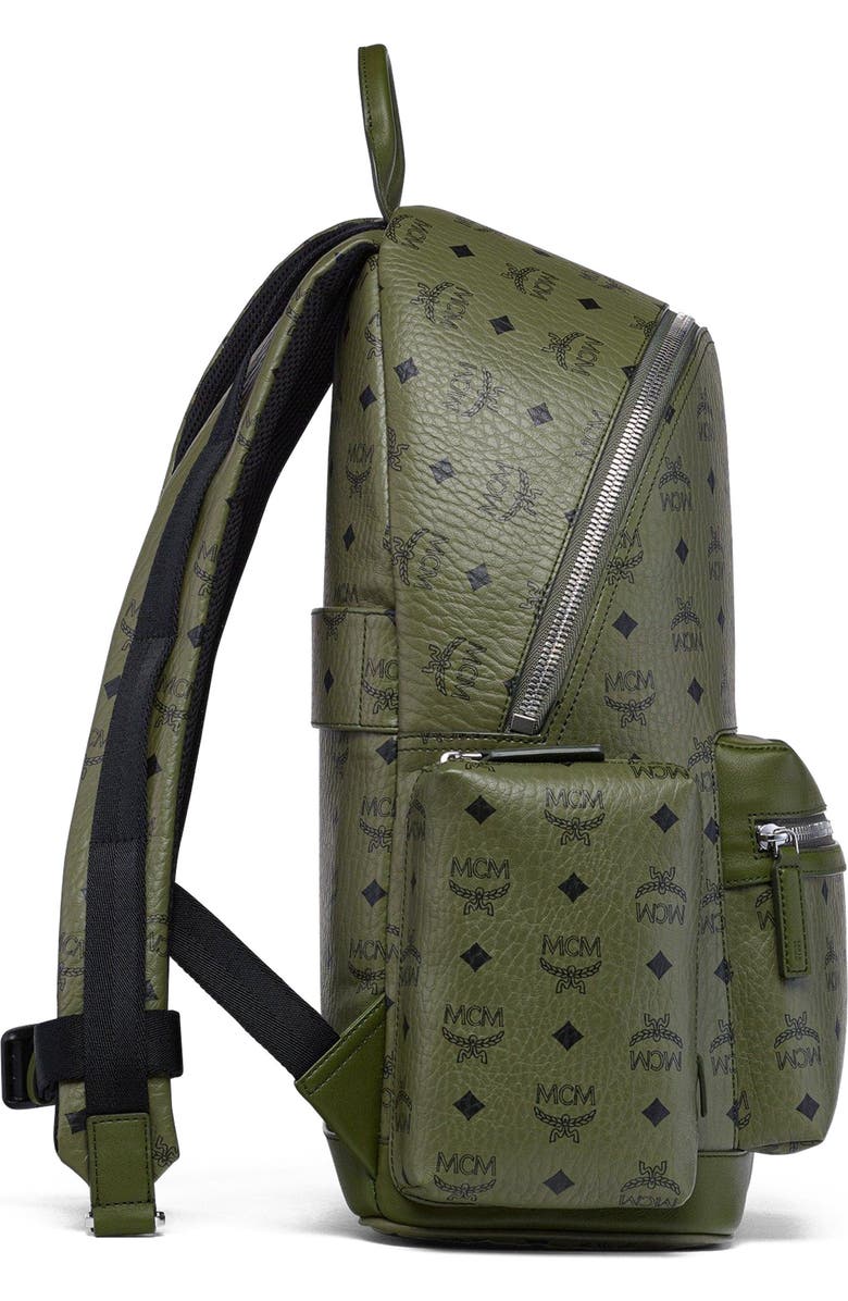 MCM Stark Backpack in Visetos, Alternate, color, Green