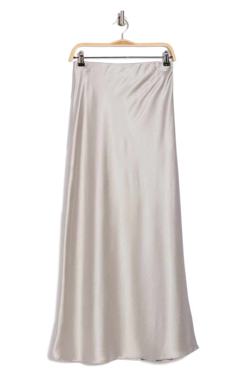 Renee C Satin A-Line Skirt, Alternate, color, Silver