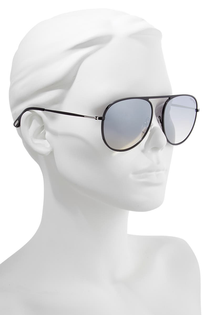 TOM FORD 59mm Aviator Sunglasses, Alternate, color, 