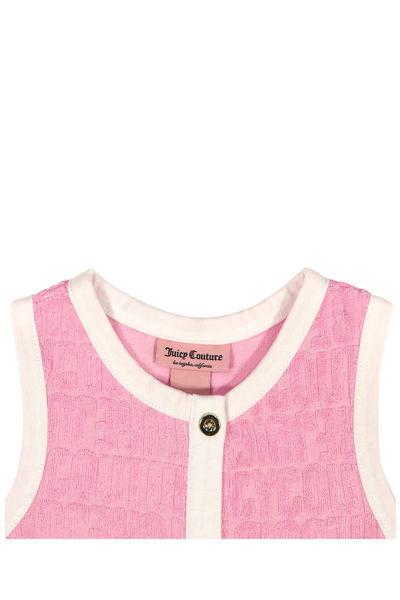 Kids' Sleeveless Button Front Terry Dress, Alternate, color, PINK MULTI