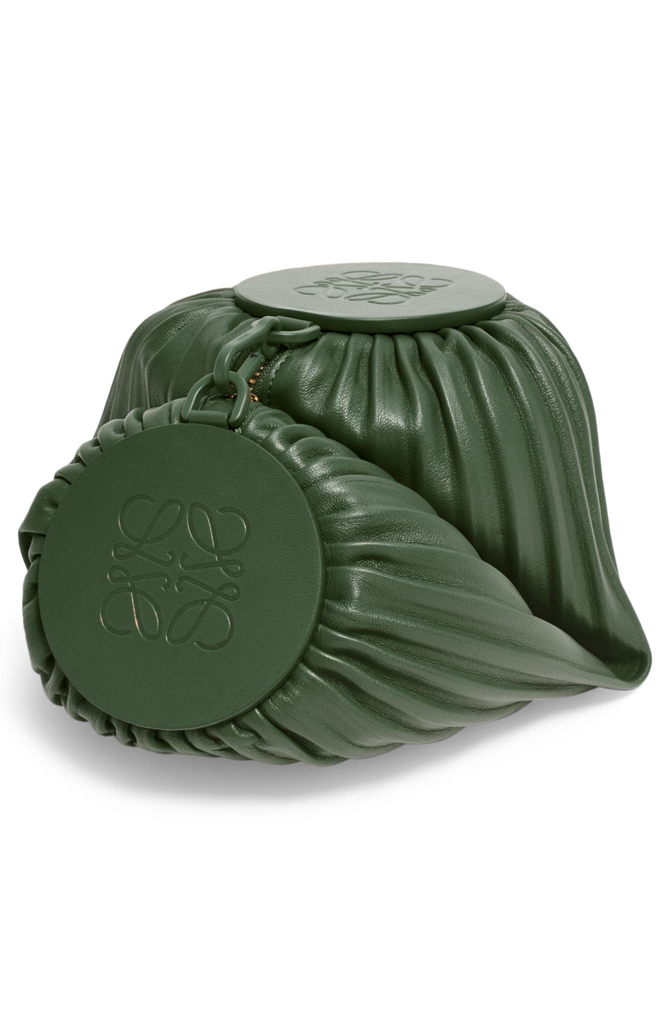 Loewe Pleated Leather Bracelet Pouch, Alternate, color, 