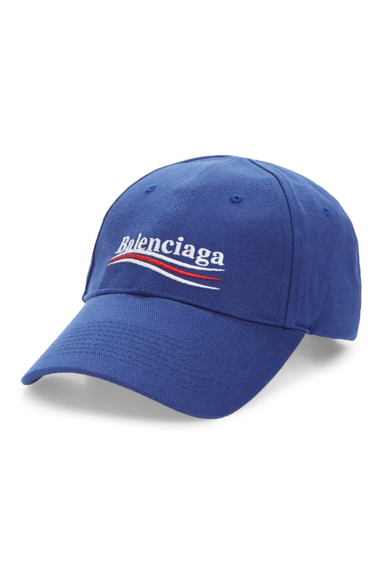 Political Embroidered Logo Baseball Cap, Main, color, SAPPHIRE/ WHITE