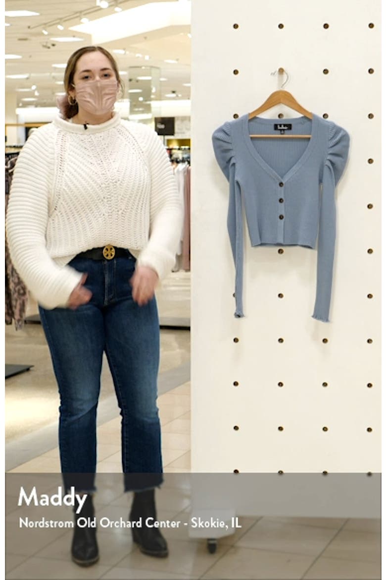 Puff Shoulder Crop Cardigan video