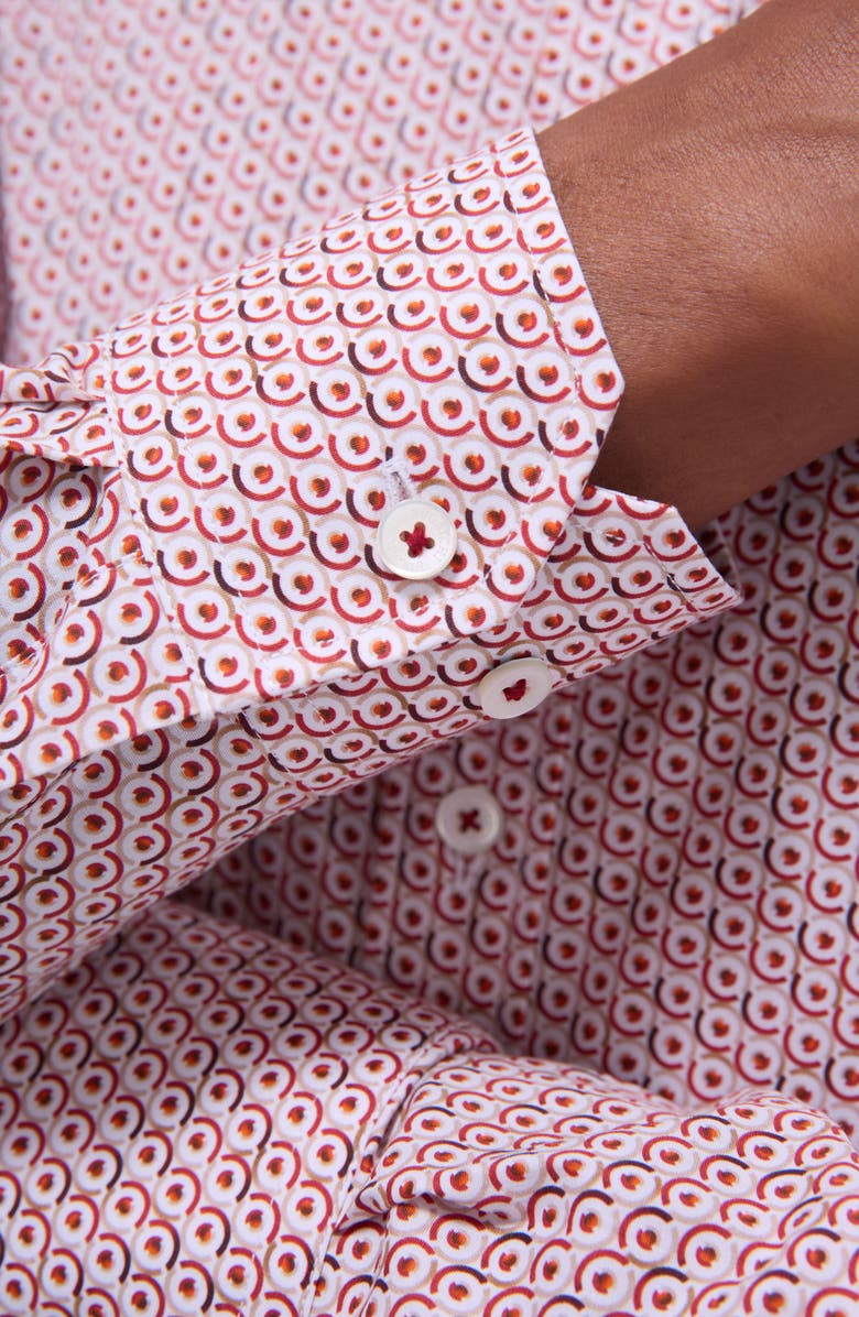 Bugatchi Julian OoohCotton<sup>®</sup> Abstract Button-Up Shirt, Alternate, color, Chili
