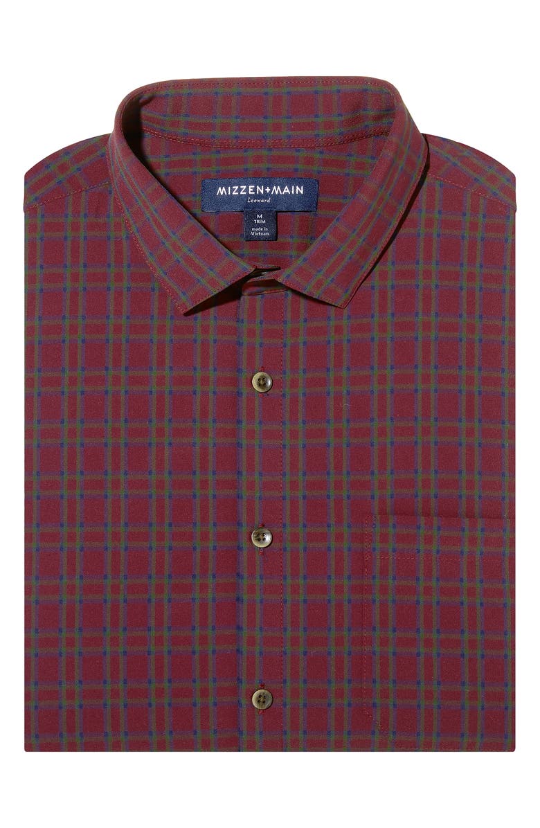 Mizzen+Main Leeward No Tuck Plaid Performance Button-Up Shirt, Alternate, color,
