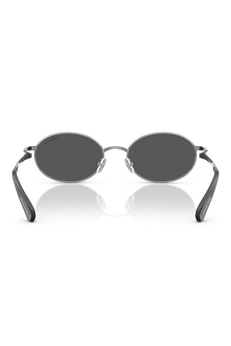 53mm Oval Sunglasses, Alternate, color, GUNMETAL / GREY MIRROR BLACK