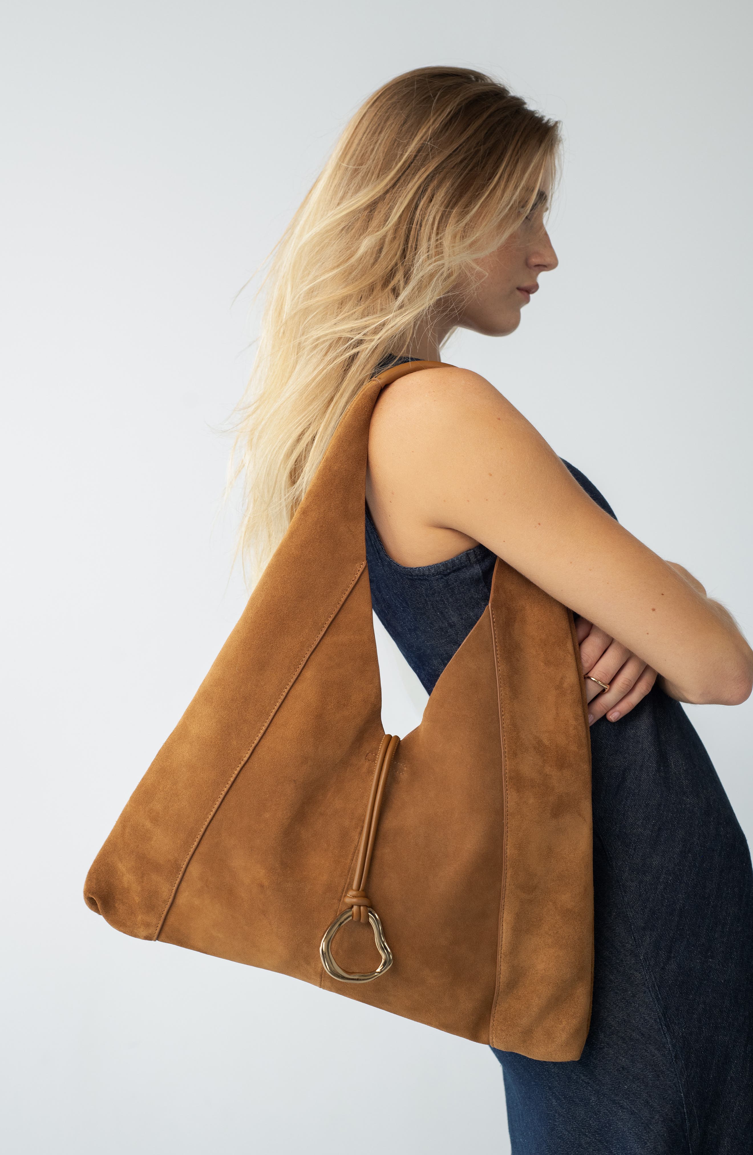 Dolce Vita Malin Suede Hobo Bag, Alternate, color, Pecan