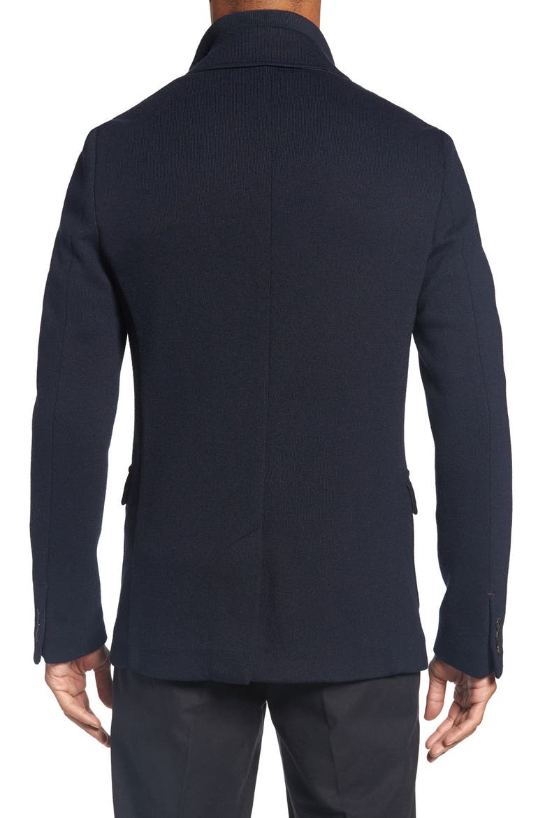 'Dom' Extra Trim Fit Jersey Blazer with Removable Bib, Alternate, color, NAVY