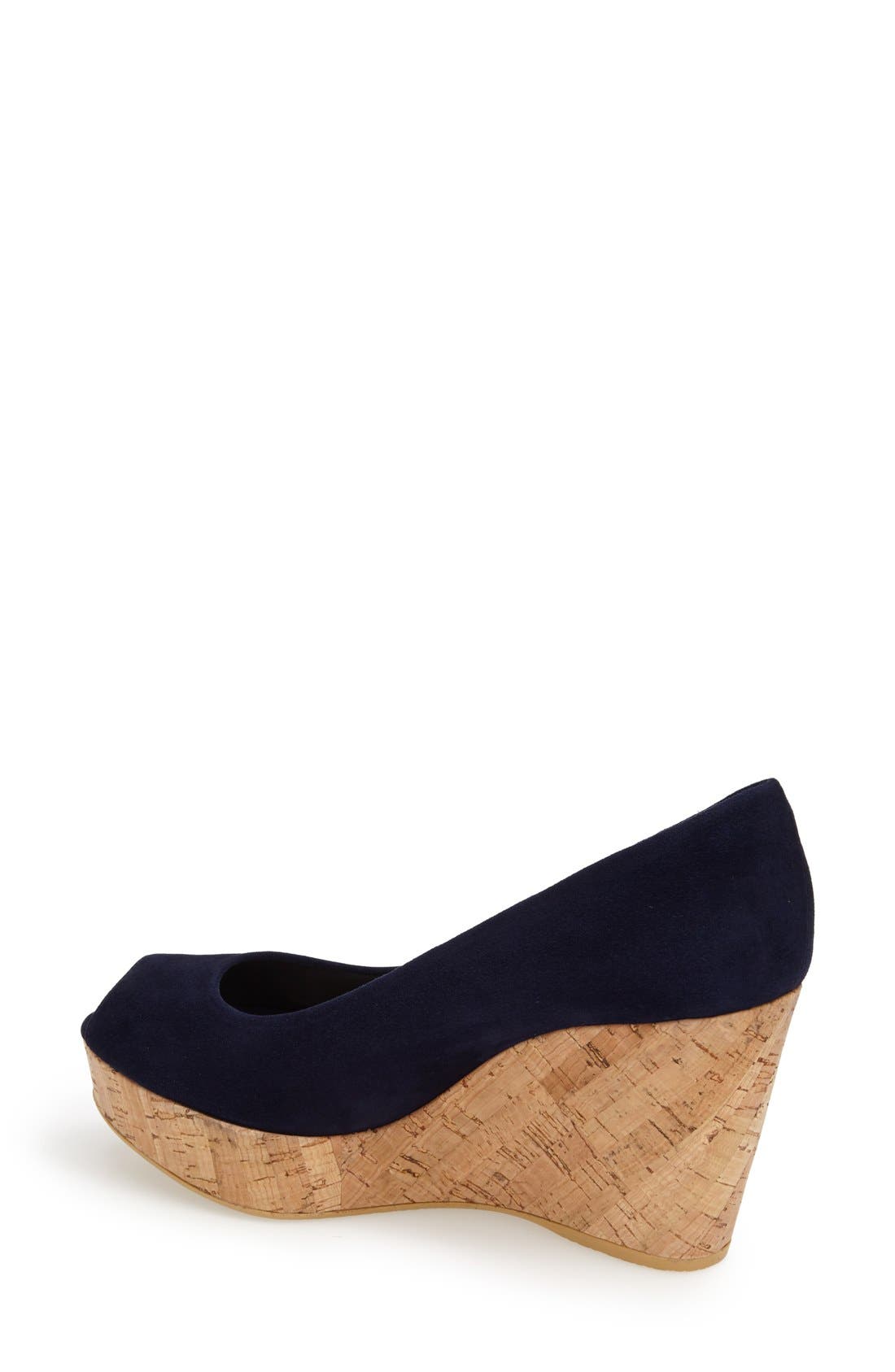 'Anna' Peep Toe Platform Wedge, Alternate, color, BLUE SUEDE