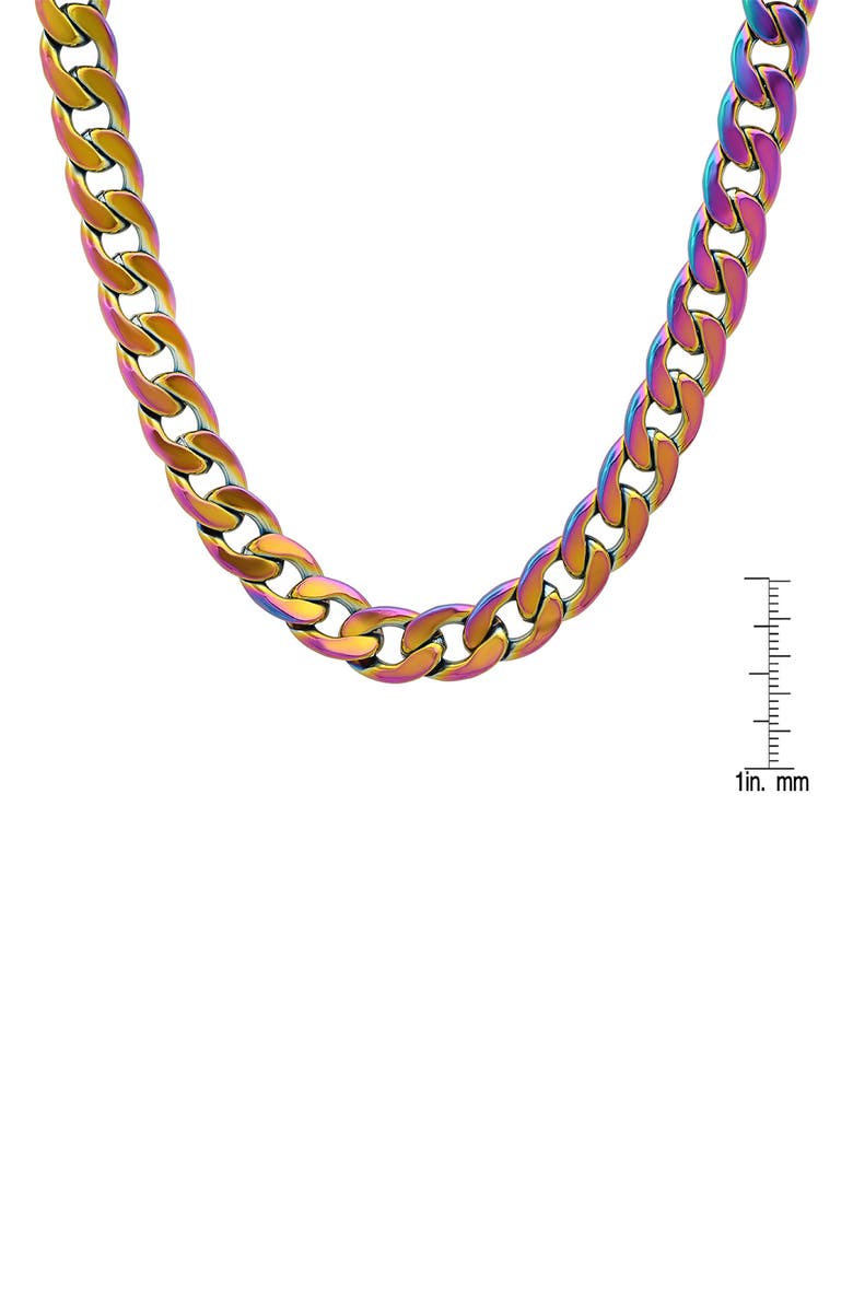 STEELTIME Multicolored Stainless Steel Chain Link Necklace, Alternate, color, Multi