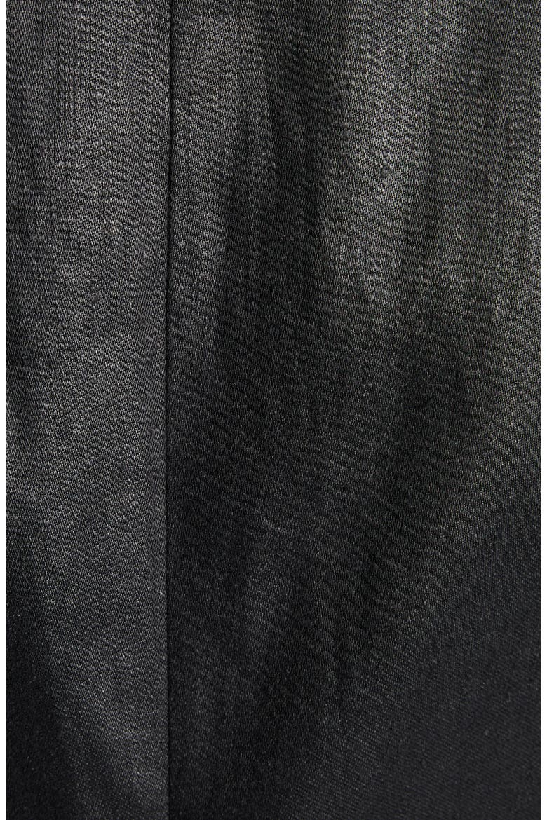 Peak Lapels Puff Sleeve Linen Jacket, Alternate, color, BLACK