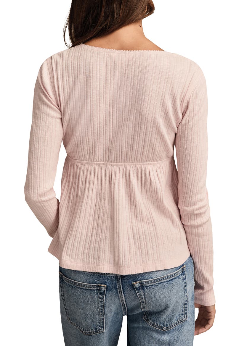 Babydoll Henley Top, Alternate, color, SEPIA ROSE