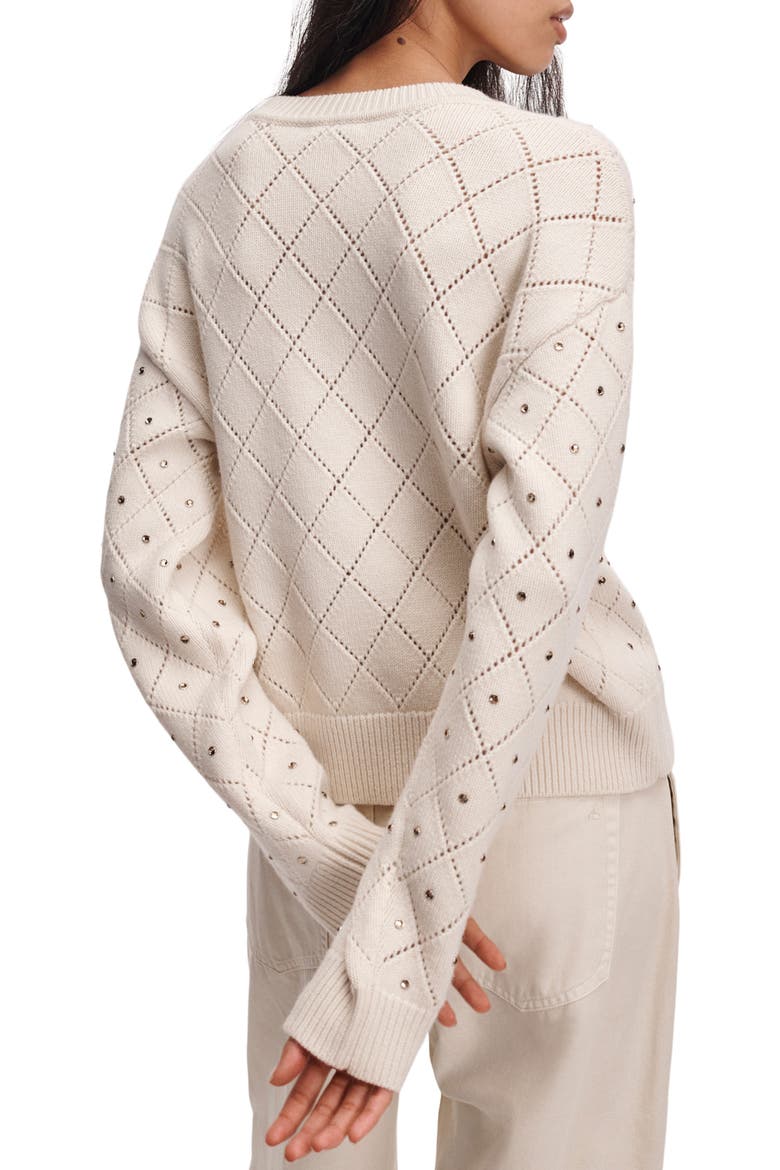 Emma Embellished Wool Sweater, Alternate, color, IVORY