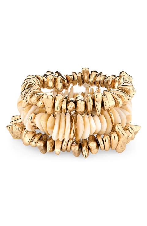 Set of 3 Beaded Stretch Bracelets