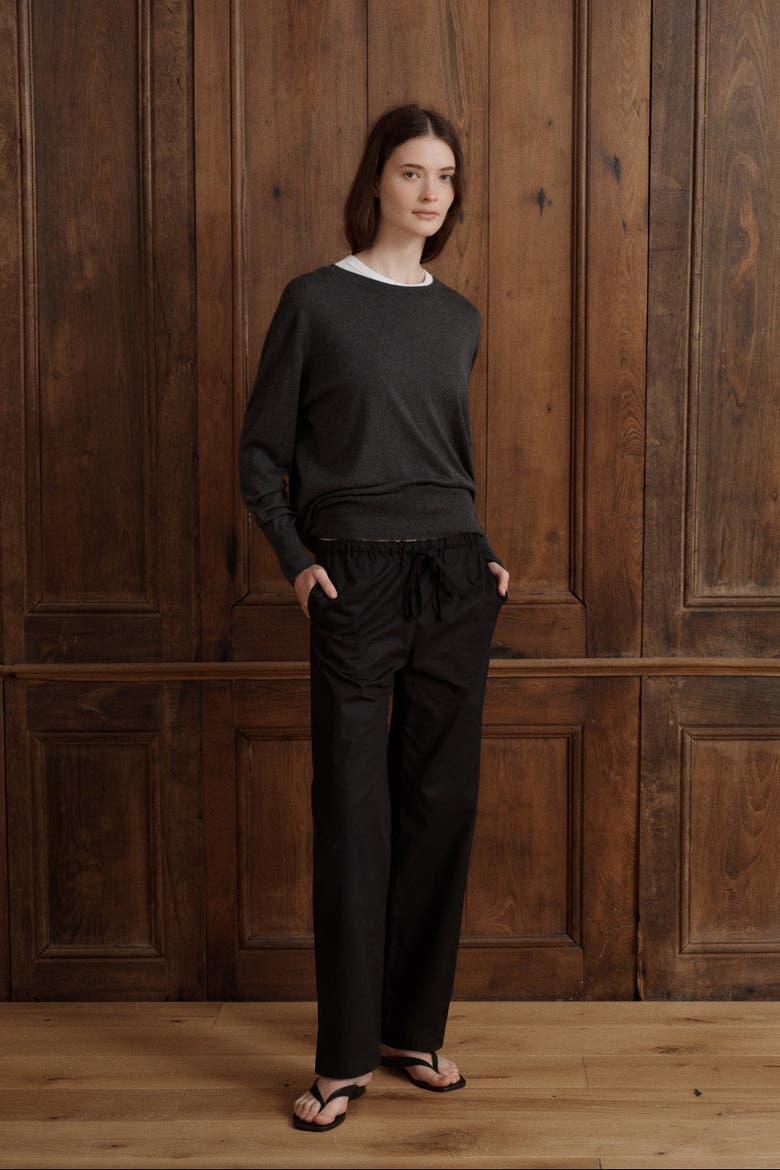 Yara Jersey Crewneck, Alternate, color, Anthracite