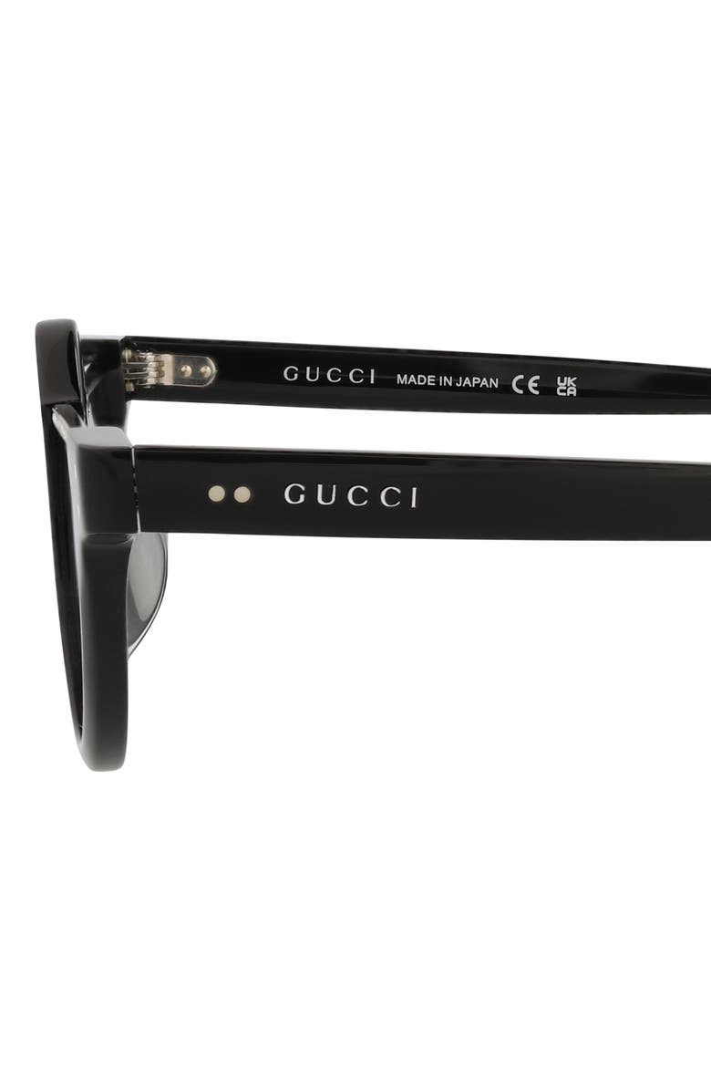 Gucci Novelty 49mm Round Sunglasses, Alternate, color, Black Black Silver
