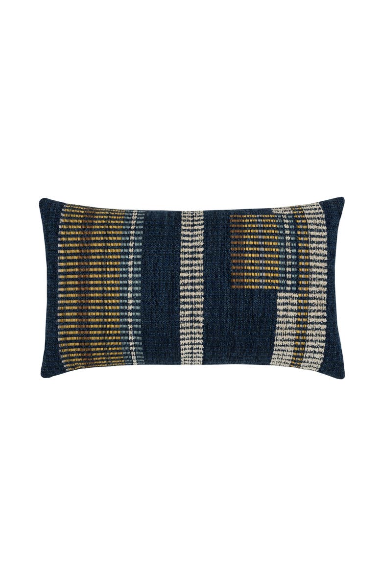 Voyage Indigo textured with chenille Indoor & Outdoor Woven Accent Pillow, Main, color, Indigo
