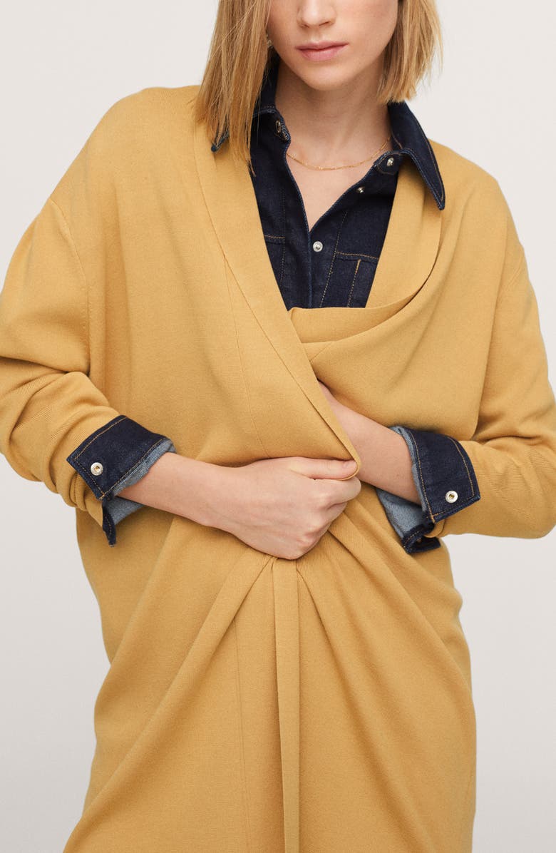 MANGO Women's Oversize Open Front Cardigan, Alternate, color,