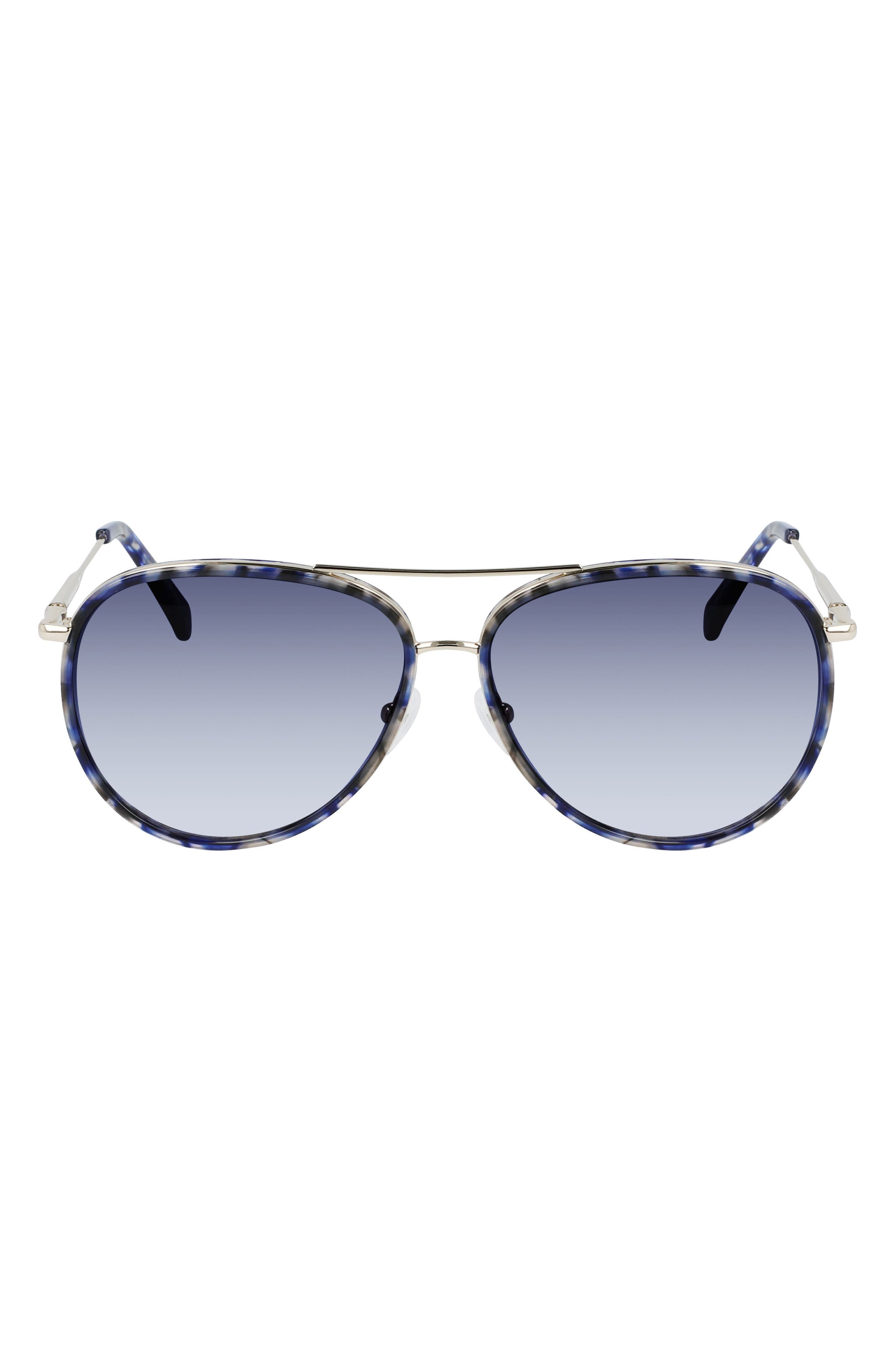 Longchamp Roseau 58mm Gradient Aviator Sunglasses