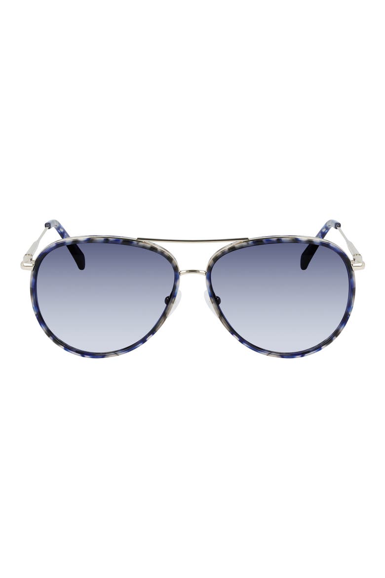 Roseau 58mm Gradient Aviator Sunglasses, Main, color, GOLD/BLUE