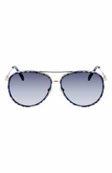Longchamp Roseau 58mm Gradient Aviator Sunglasses